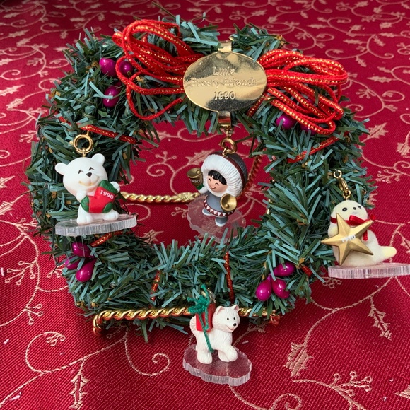 1990 Hallmark Little Frosty Friends memory Wreath -Complete Collection-All 5 - Picture 1 of 3